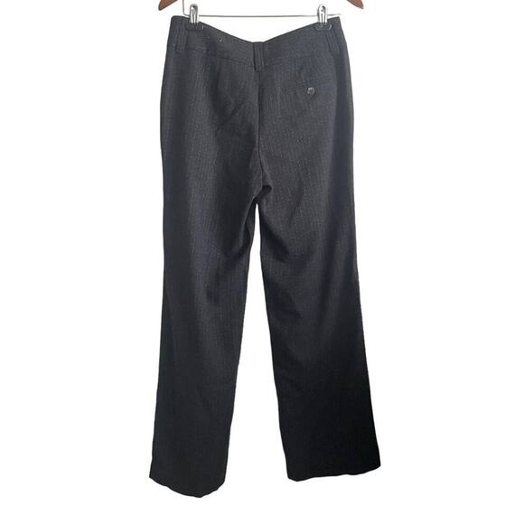 Chicos Women Pants 8 Smokey‎ Gray Straight Leg Pin Stripe Dot Classic Officewear - Picture 3 of 11